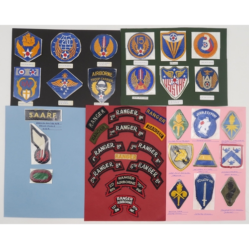 380 - A large collection of U.S. Army cloth uniform insignia/patches, to include Korean Command Zone, Berl... 