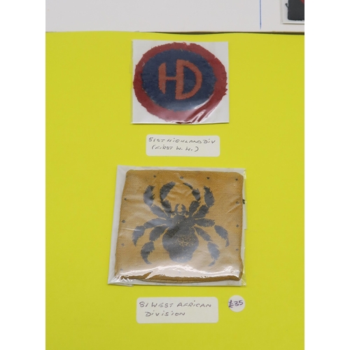 384 - A large collection of military cloth uniform insignia/formation patches, to include the 1st and 6th ... 