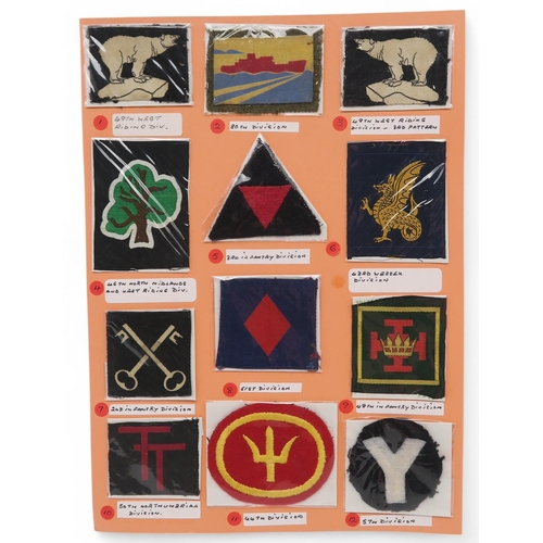 384 - A large collection of military cloth uniform insignia/formation patches, to include the 1st and 6th ... 