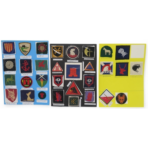 385 - Assorted military cloth uniform insignia/formation patches, to include British Troops in the Low Cou... 