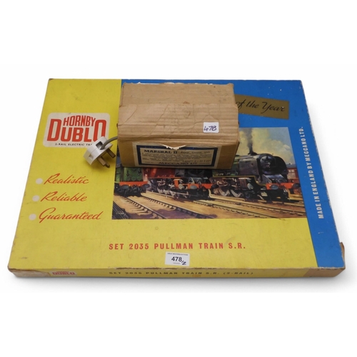 478 - A boxed Hornby Dublo 00-gauge 2035 Pullman Train S.R. (2-Rail) train set, with Barnstaple locomotive... 