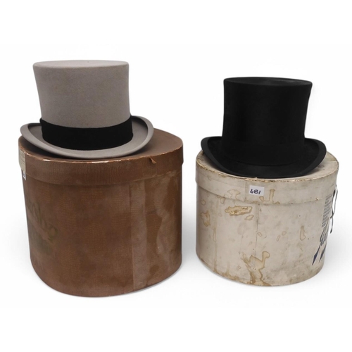 481 - A silk top hat stamped 