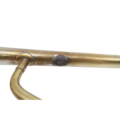 340 - A Union Artistique trombone, no.2150, possibly Swiss, in silver plate, with a soft carry bag. Also a... 