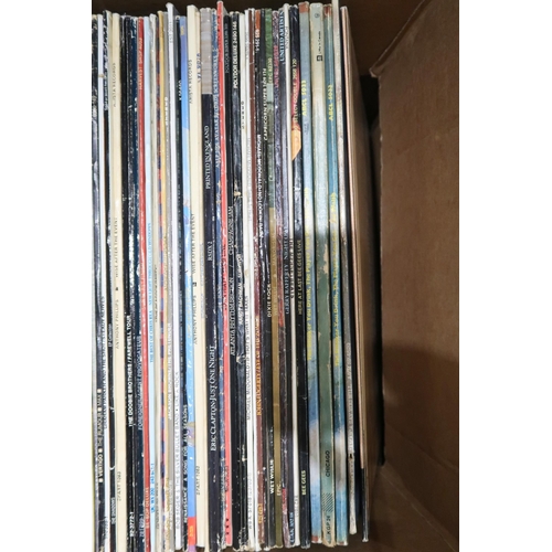 350 - VINYL RECORDS a good box of classic rock LP records with Chicago, Wet Willie, Eric Clapton, Foreigne... 