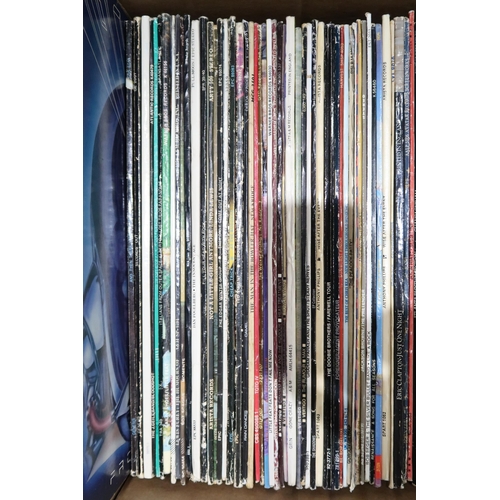 350 - VINYL RECORDS a good box of classic rock LP records with Chicago, Wet Willie, Eric Clapton, Foreigne... 