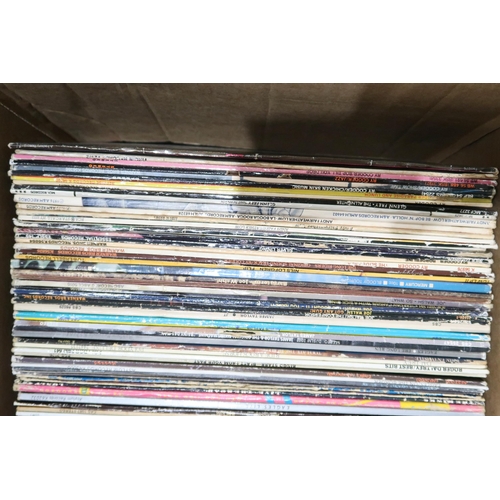 350A - VINYL RECORDS a good box of classic rock LP records with Eagles, The Electric Light Orchestra, The K... 