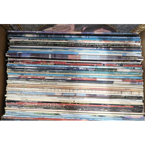 350B - VINYL RECORDS a good box of classic rock LP records with Steve Miller Band, Blue Mink, Genesis, Eric... 