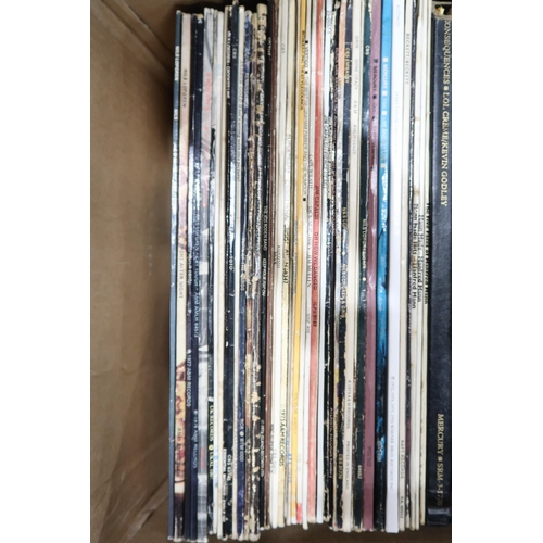 351 - VINYL RECORDS a good box of classic rock LP records with Dire Straits, The Kinks, Genesis, The Beach... 