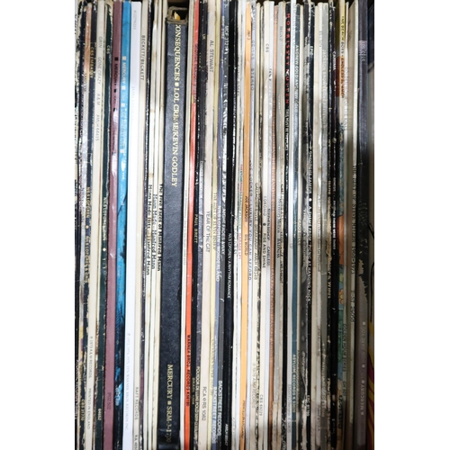 351 - VINYL RECORDS a good box of classic rock LP records with Dire Straits, The Kinks, Genesis, The Beach... 