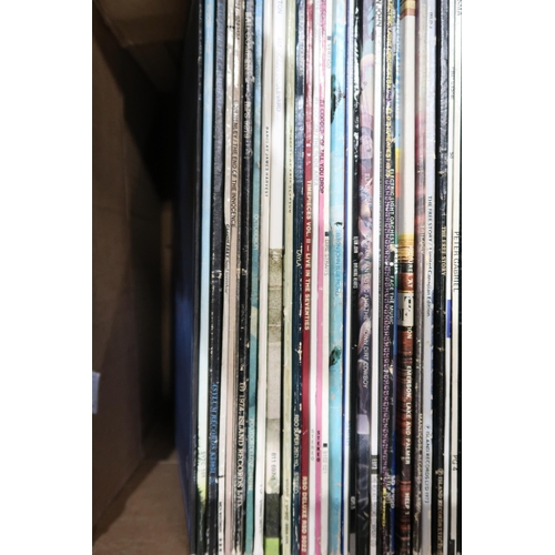 353 - VINYL RECORDS a good box of classic rock LP records with The Doors, Blackfoot, James Taylor, Lynyrd ... 