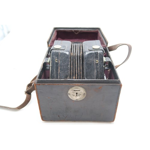 2516 - C. WHEATSTONEfifty-six button concertina, serial no. 24976, with pierced nickel plate ends, 18.5cm a... 