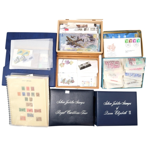 506 - WORLD STAMPS; box with quantity of stamps and covers, including Scandinavia mint in albums, many G.D... 