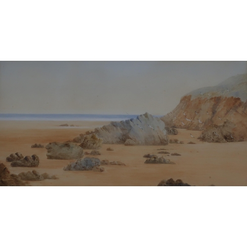 1007 - CONTEMPORARY SCHOOL ROCKY BEACH Watercolour, signed lower left 'D. Trevor Bramson', 30 x 5... 