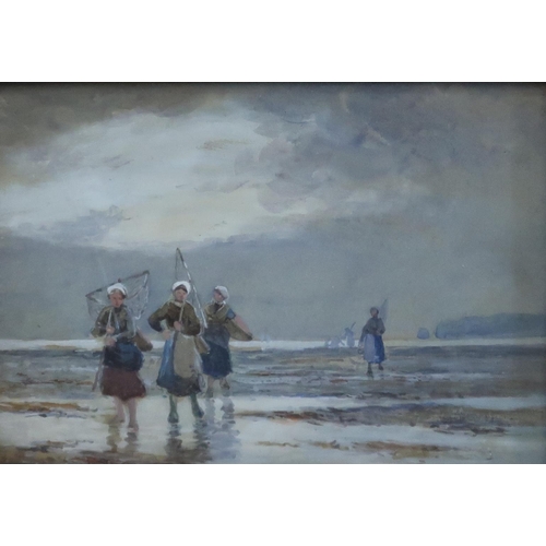 1014 - ATTRIBUTED TO WILLIAM CARLOW (19th CENTURY SCHOOL) BAIT GATHERERS Watercolour, 12 x 16cm&n... 