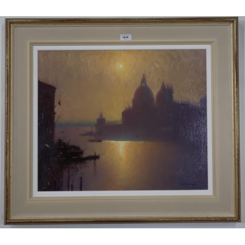 1016 - DAVID CRESSMAN (BRITISH b.1980) SANTA MARIA DELLA SALUTE, VENICE Oil on board, signed lower right, 5... 