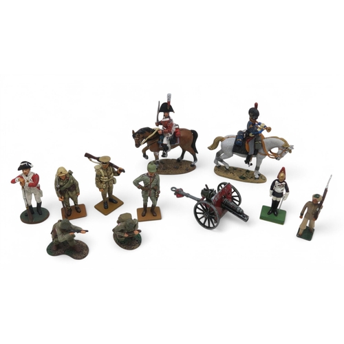 395 - A collection of cast metal military figures, to include boxed Britains Toy Soldiers Queen's Own Corp... 