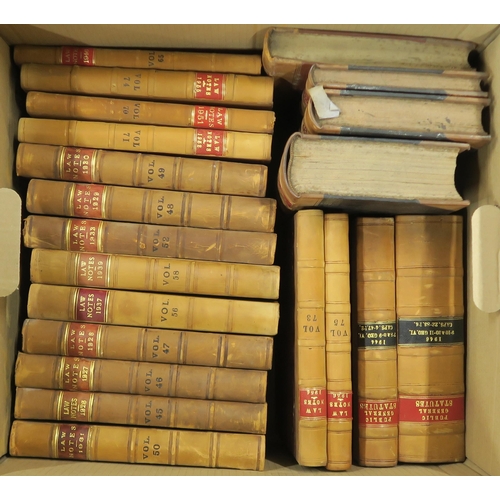 465 - LAWVarious half-leatherbound volumes of law notes and public general statutes, early to mid-20th cen... 