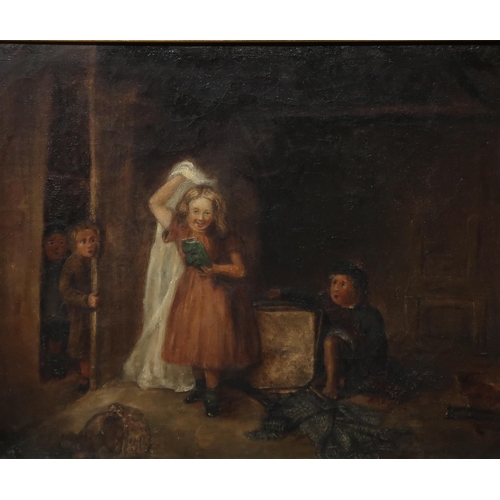 906 - JOHN P BURR RBA ROI ARSW (SCOTTISH 1831-1893) THE GHOST Oil on canvas, 26 x 31cm Titl... 