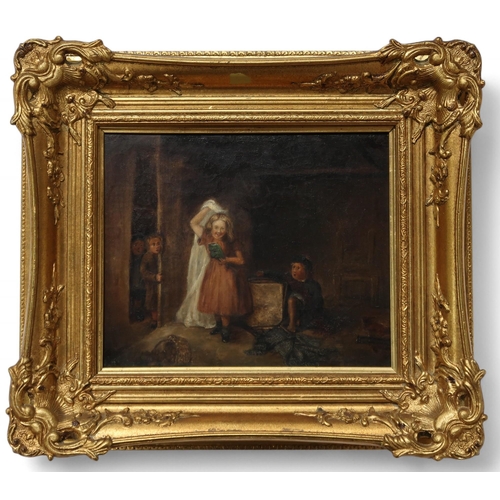 906 - JOHN P BURR RBA ROI ARSW (SCOTTISH 1831-1893) THE GHOST Oil on canvas, 26 x 31cm Titl... 