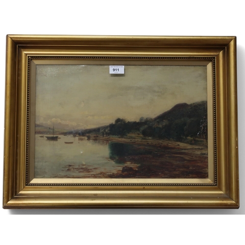 911 - JAMES L.C. DOCHARTY (SCOTTISH 1868 -1928) SCOTTISH LANDSCAPE Oil on canvas, signed lower r... 