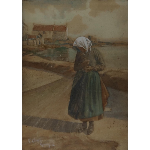 935 - ROBERT CLOUSTON YOUNG (SCOTTISH 1860-1929) EAST NEWK FISHER WOMAN  Watercolour, signe... 