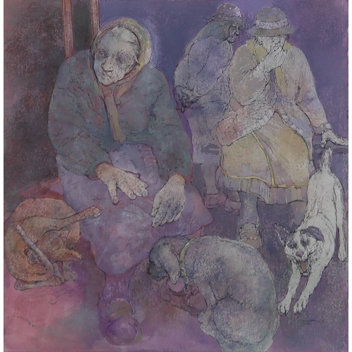 980 - ANDA PETRSON RSW, RGI, PAI (SCOTTISH 1935-2022) THE TRANQUIL WOMAN Mixed media, signed lower right, ... 