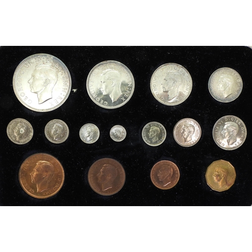 305 - George VI (1936-1952) Specimen Set 1937A cased set of  fifteen coins, crown, half cro... 