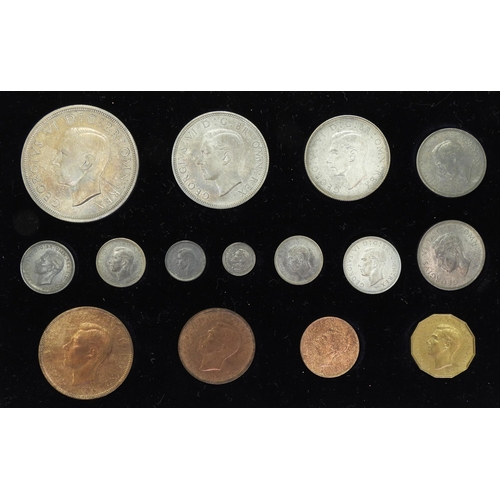 306 - George VI (1936-1952) Specimen Set 1937A cased set of  fifteen coins, crown, half cro... 