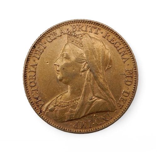 317 - Victoria (1837-1901) 1 Sovereign 1899 MelbourneObverseBust of Queen Victoria facing left l... 