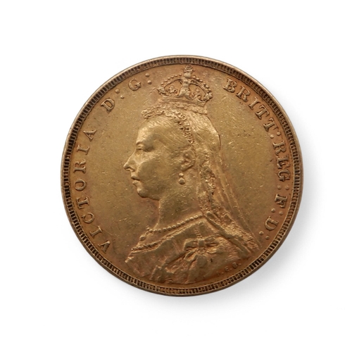 322 - Victoria (1837-1901) 1 Sovereign 1887ObverseThe bust of Queen Victoria facing left, legend arou... 