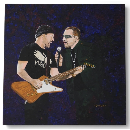 JIM CONLIN (SCOTTISH 1945-2024) MUSIC LEGENDS Acrylic on canvas, signed ...