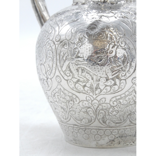 2311 - A GEORGIAN SILVER JUGAssay master Igor Blomberg (Yegor Blümberg), 84 standard, Tiflis 1858, of balus... 