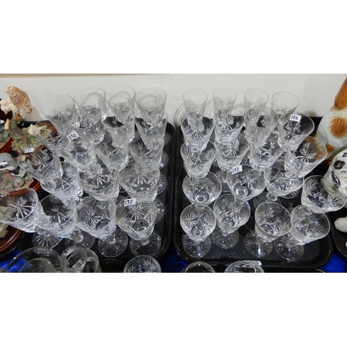132 - An extensive suite of Edinburgh crystal Edinburgh Star pattern glasses including brandy, wine, tumbl... 