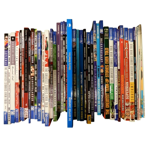 220 - DC; A large collection of trade paperbacks including Green Lantern, Green Arrow, JLA - Crisis of Con... 