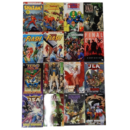 220 - DC; A large collection of trade paperbacks including Green Lantern, Green Arrow, JLA - Crisis of Con... 
