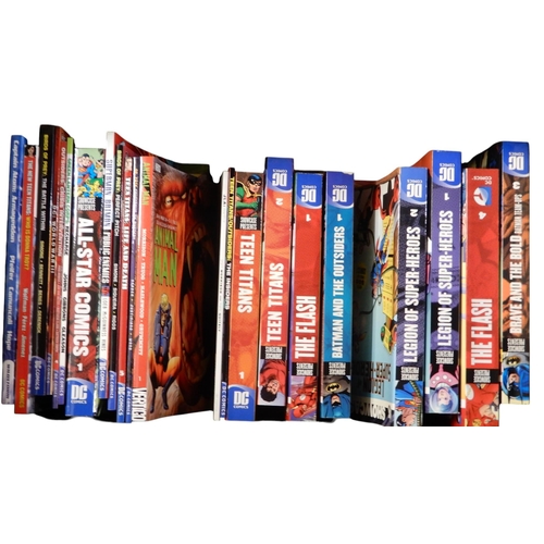 220 - DC; A large collection of trade paperbacks including Green Lantern, Green Arrow, JLA - Crisis of Con... 