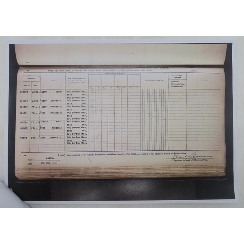2451 - A WW1 GORDON HIGHLANDERS UNIFORM AND ARCHIVE OF PERSONAL EFFECTS BELONGING TO 292299 LANCE CORPORAL ... 