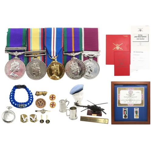2560 - A GULF WAR MEDAL GROUP OF FIVEAwarded to Warrant Officer Class 2 Gary Robert Miller, Army Air Corps,... 