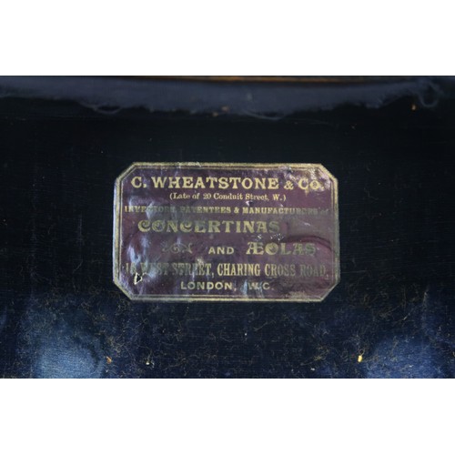 553 - C. WHEATSTONEforty-eight button concertina, serial no. 25355, with pierced nickel plate ends, 16.5cm... 