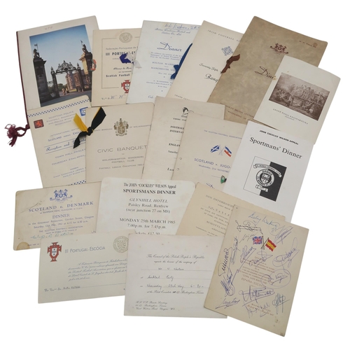 545 - W.W. Waters, Chairman of St. Mirren F.C. 1944-47A collection of club dinner menus and invitations, i... 