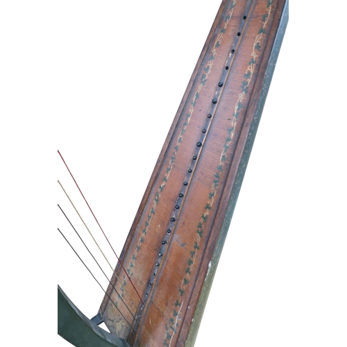 551 - A HARP BY JOSEPH GEORGE MORLEYfeaturing delicate shamrock motifs on a green ground. The maker's pain... 