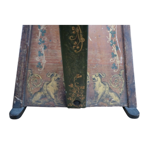 551 - A HARP BY JOSEPH GEORGE MORLEYfeaturing delicate shamrock motifs on a green ground. The maker's pain... 