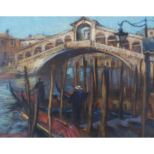 990 - JOHN MACKIE (SCOTTISH b.1953) RIALTO BRIDGE Charcoal, signed lower left, 40 x 49cm... 