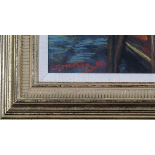 990 - JOHN MACKIE (SCOTTISH b.1953) RIALTO BRIDGE Charcoal, signed lower left, 40 x 49cm... 