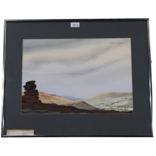 991 - JOHN CARTMEL CROSSLEY (BRITISH 20th CENTURY) LANDSCAPE Watercolour, signed upper right, 32.5 x 47cm ... 