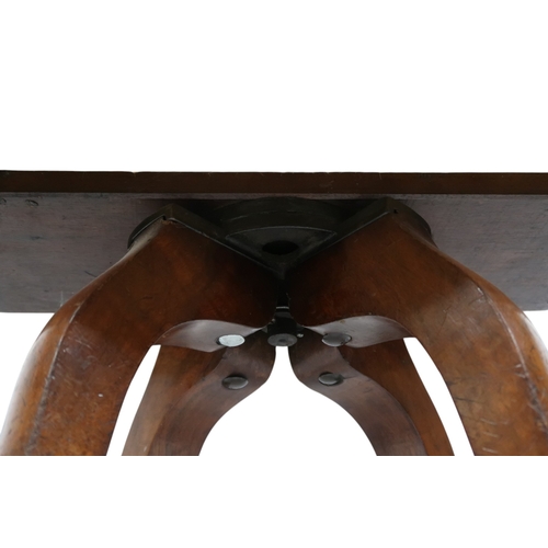 2016 - AN EARLY 20TH CENTURY BEECH FRAMED CAPTAINS STYLE SWIVEL DESK CHAIR&nbsp;with black Rexine upholster... 