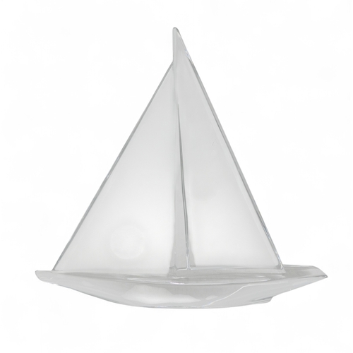 A DAUM CLEAR AND FROSTED GLASS MODEL OF A YACHTsigned Daum France to ...