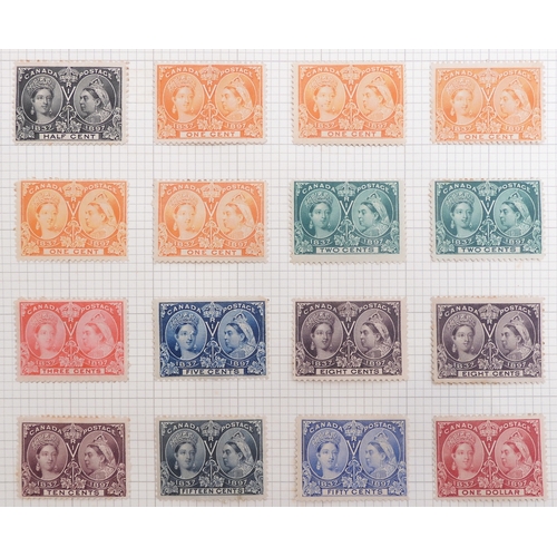 CANADA  1897 Jubilee Issue to $1 sg129 - sg136 mint (no 6 cents) to include 1x 1cent, 1x 2 cents and 1 x 3 cents unused no gum, 1 x 8 cents some gum and 15 cents vertical crease
