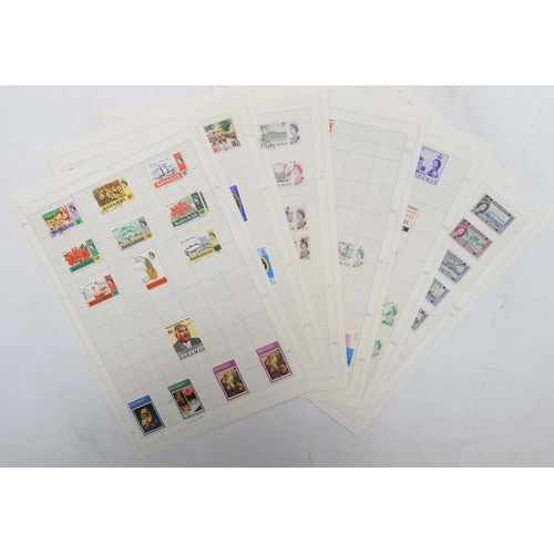 7035 - BAHAMAS a collection on sheets to include sg2 1d 4 margins mint, 1862 4d used, various 1863-1867 1d ... 