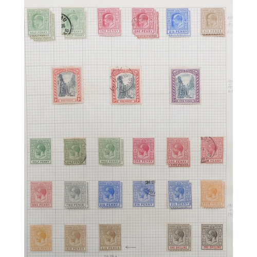 7035 - BAHAMAS a collection on sheets to include sg2 1d 4 margins mint, 1862 4d used, various 1863-1867 1d ... 